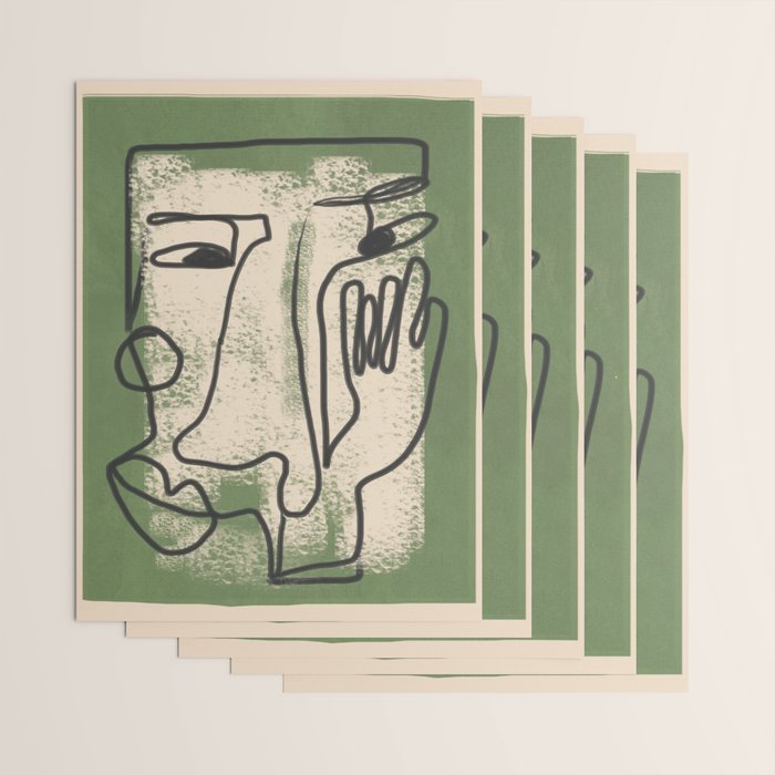 Minimal Face Impression 1 Wrapping Paper Gallery Image 3