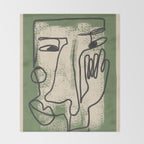 Minimal Face Impression 1 Throw Blanket Gallery Image 2