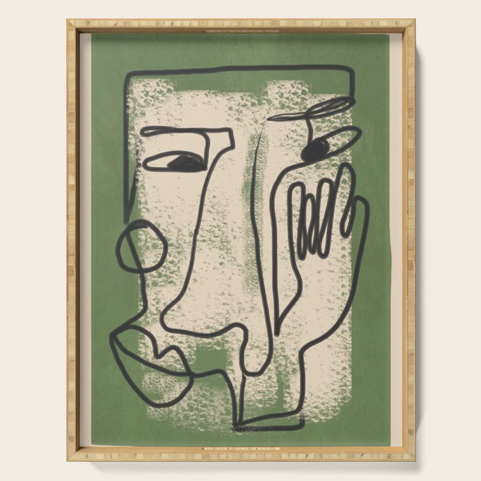 Minimal Face Impression 1 Serving Tray Gallery Image 1