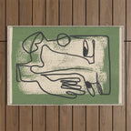 Minimal Face Impression 1 Outdoor Rug Gallery Image 1