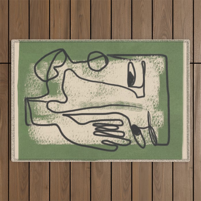 Minimal Face Impression 1 Outdoor Rug Gallery Image 1