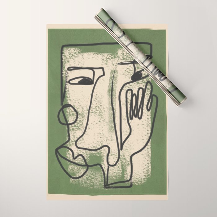 Minimal Face Impression 1 Wrapping Paper Gallery Image 1