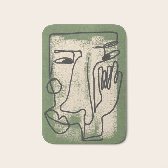 Minimal Face Impression 1 Bath Mat Gallery Image 1
