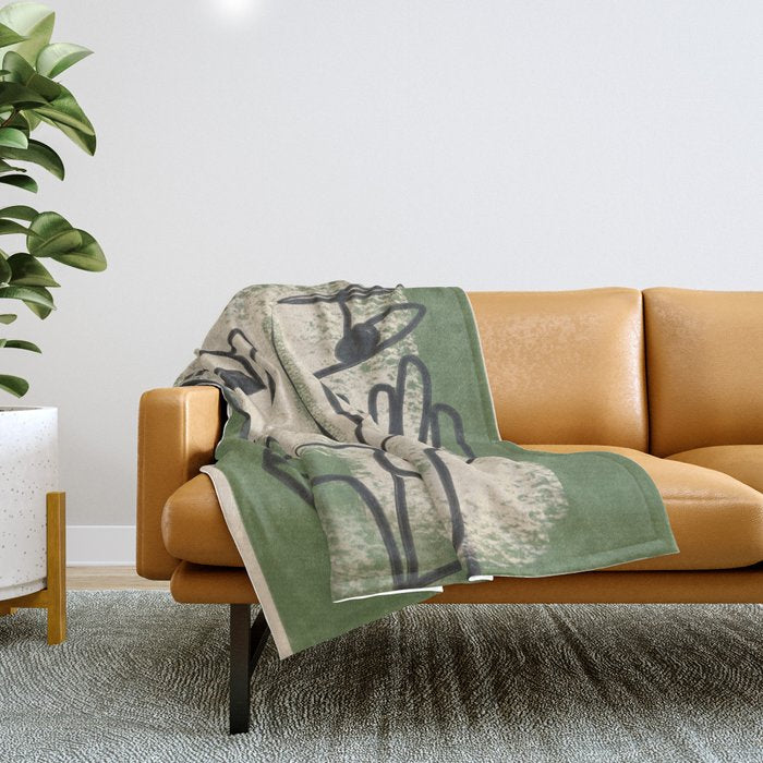 Minimal Face Impression 1 Throw Blanket Gallery Image 1