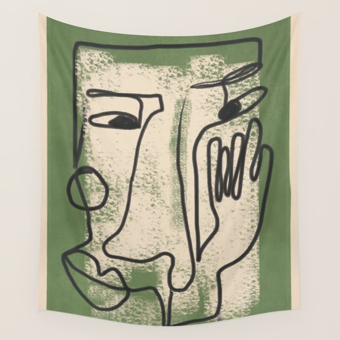 Minimal Face Impression 1 Wall Tapestry Gallery Image 1
