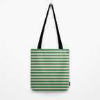 Pink and Green Narrow Stripe Pattern Tote Bag Gallery Image 2