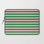 Pink and Green Narrow Stripe Pattern Laptop Sleeve Gallery Image 1