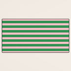 Pink and Green Narrow Stripe Pattern Desk Mat Gallery Image 3