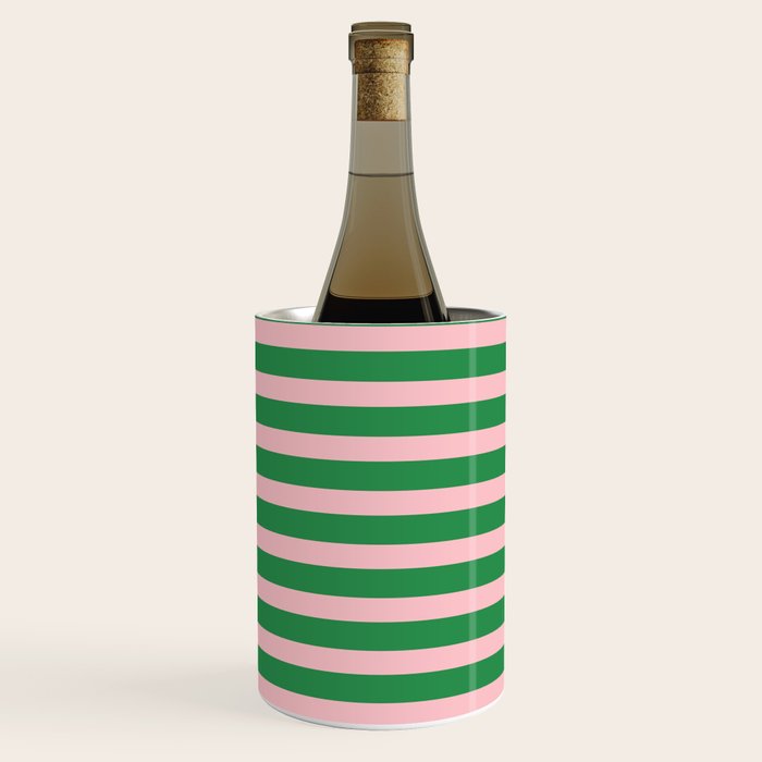 Pink and Green Narrow Stripe Pattern Wine Chiller Gallery Image 3