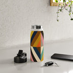 Mid Century Geometric Pattern Technicolor Diamond  Water Bottle Gallery Image 4