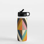 Mid Century Geometric Pattern Technicolor Diamond  Water Bottle Gallery Image 1