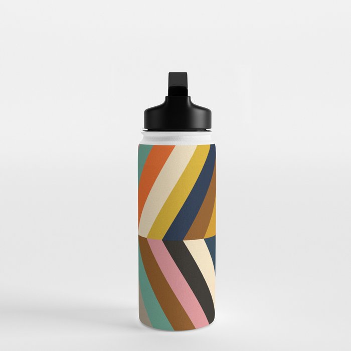 Mid Century Geometric Pattern Technicolor Diamond  Water Bottle Gallery Image 3