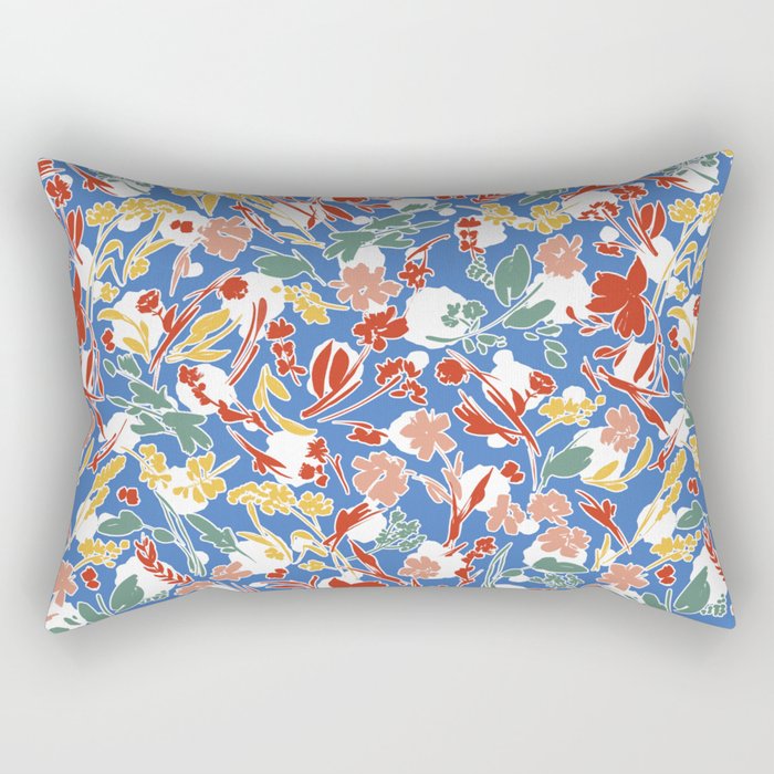 Wild colorful flowery meadow B Rectangular Pillow Gallery Image 2