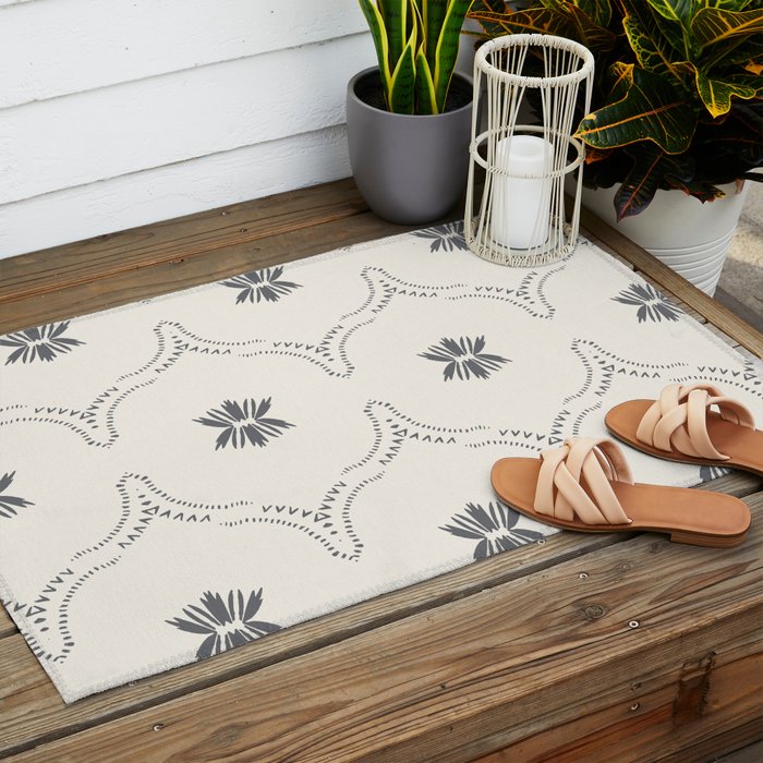 WILDFLOWER JASMIN GREY Outdoor Rug Gallery Image 2