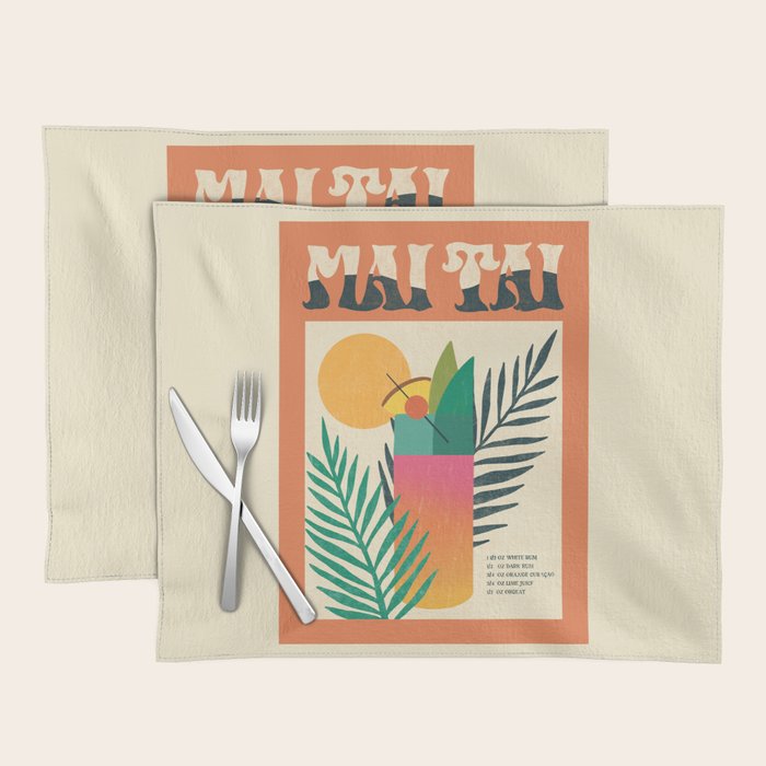 Mai Tai Vintage Cocktail Recipe  Placemat Gallery Image 1