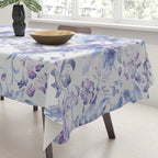 Elegant vintage pink lavender white blue floral Tablecloth Gallery Image 3