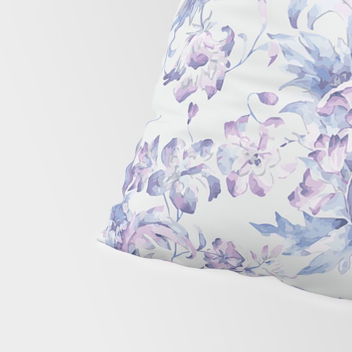 Elegant vintage pink lavender white blue floral Pillow Sham Gallery Image 4