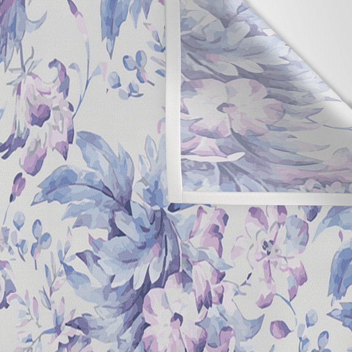 Elegant vintage pink lavender white blue floral Wall Tapestry Gallery Image 3