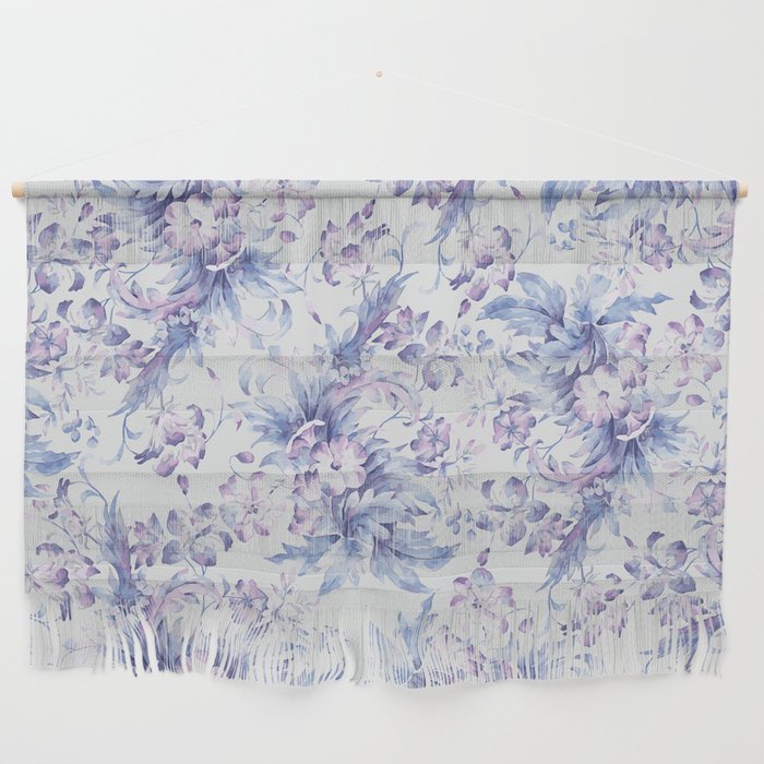Elegant vintage pink lavender white blue floral Wall Hanging Gallery Image 1