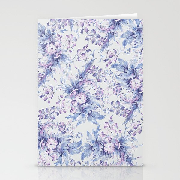 Elegant vintage pink lavender white blue floral Stationery Card Gallery Image 2