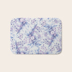 Elegant vintage pink lavender white blue floral Bath Mat Gallery Image 1