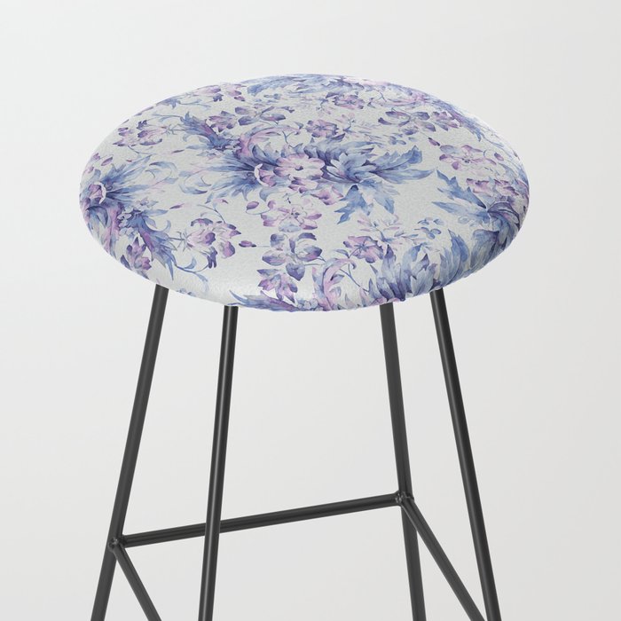 Elegant vintage pink lavender white blue floral Stool Gallery Image 2