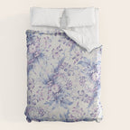 Elegant vintage pink lavender white blue floral Duvet Cover Gallery Image 6