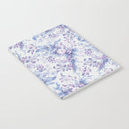 Elegant vintage pink lavender white blue floral Notebook Gallery Image 2