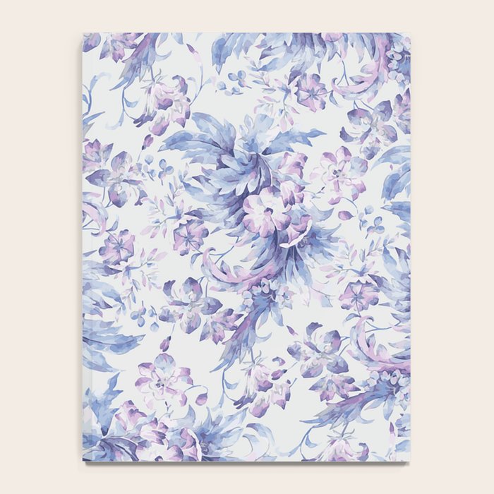 Elegant vintage pink lavender white blue floral Notebook Gallery Image 4