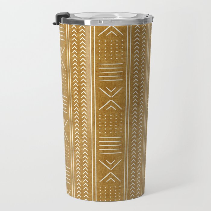 mustard mud cloth - arrow cross Travel Mug Gallery Image 3