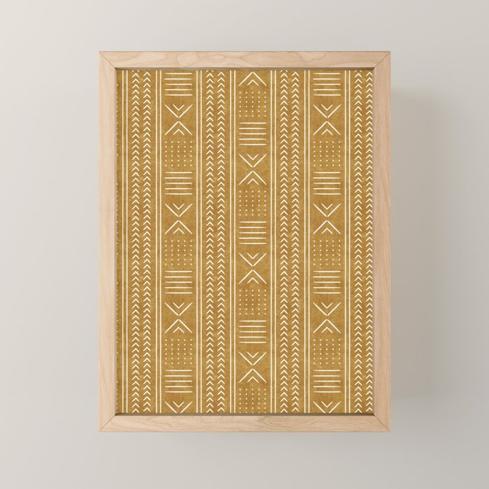 mustard mud cloth - arrow cross Mini Art Print Gallery Image 1