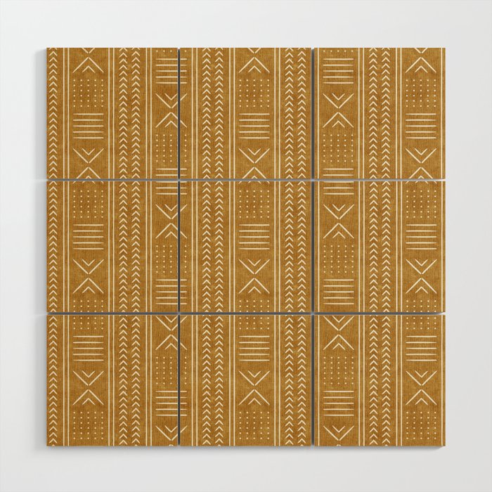 mustard mud cloth - arrow cross Wood Wall Art Gallery Image 1