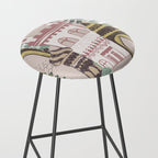 Block print Home pattern earthy colors Stool Gallery Image 2