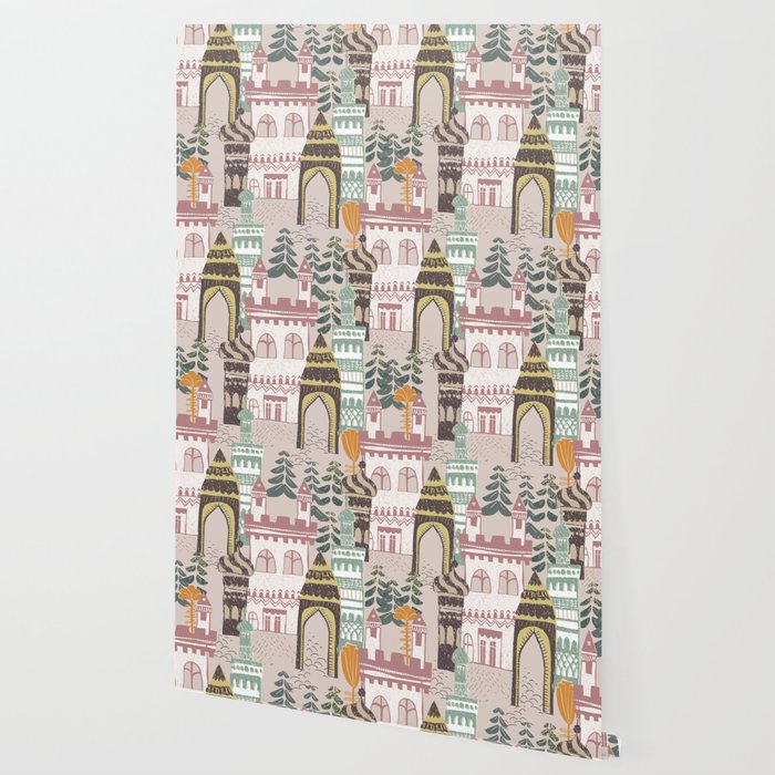 Block print Home pattern earthy colors Wallpaper Gallery Image 2
