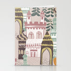 Block print Home pattern earthy colors Stationery Card Gallery Image 2