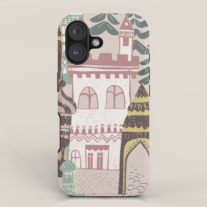 Block print Home pattern earthy colors iPhone Case Gallery Image 1