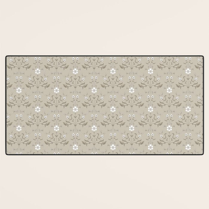 Vintage Cafe Floral - Oat Desk Mat Gallery Image 3