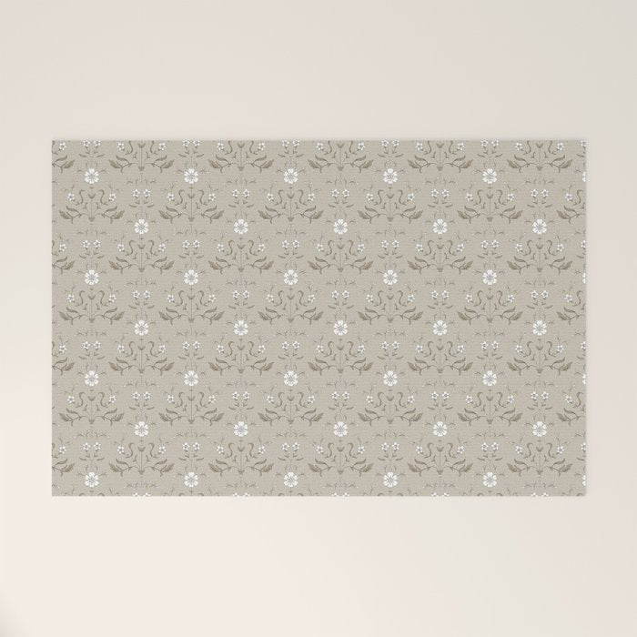 Vintage Cafe Floral - Oat Welcome Mat Gallery Image 1