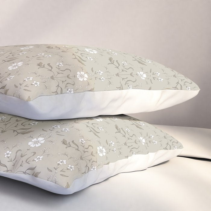 Vintage Cafe Floral - Oat Pillow Sham Gallery Image 3