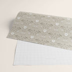 Vintage Cafe Floral - Oat Wrapping Paper Gallery Image 2