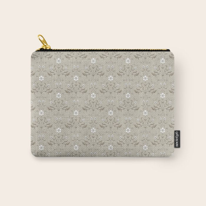 Vintage Cafe Floral - Oat Carry All Pouch Gallery Image 1