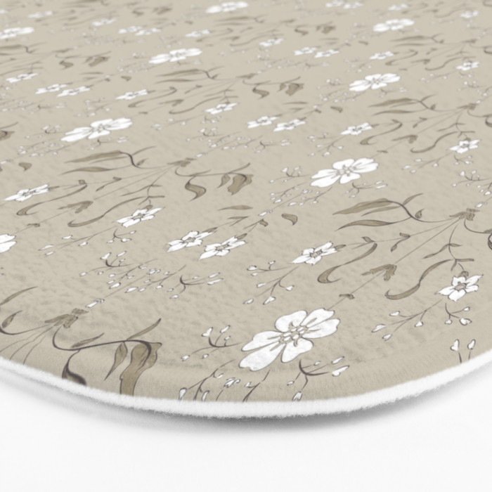 Vintage Cafe Floral - Oat Bath Mat Gallery Image 3