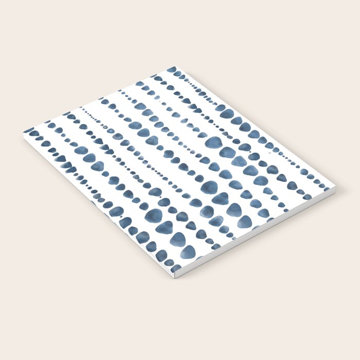 Shibori Minimalist Rain - Indigo Blue Tie Dye Scandi Style Notebook Gallery Image 2