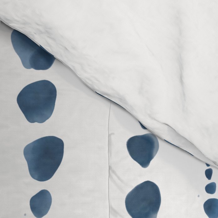 Shibori Minimalist Rain - Indigo Blue Tie Dye Scandi Style Comforter Gallery Image 4
