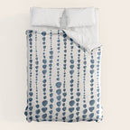 Shibori Minimalist Rain - Indigo Blue Tie Dye Scandi Style Duvet Cover Gallery Image 6