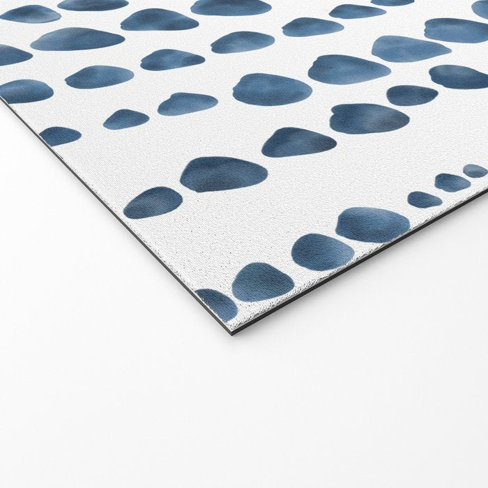 Shibori Minimalist Rain - Indigo Blue Tie Dye Scandi Style Welcome Mat Gallery Image 2