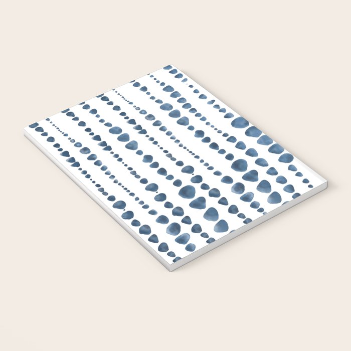 Shibori Minimalist Rain - Indigo Blue Tie Dye Scandi Style Notebook Gallery Image 3