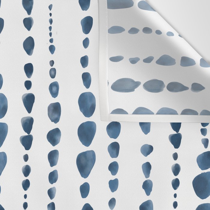 Shibori Minimalist Rain - Indigo Blue Tie Dye Scandi Style Wall Tapestry Gallery Image 3