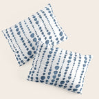 Shibori Minimalist Rain - Indigo Blue Tie Dye Scandi Style Pillow Sham Gallery Image 3