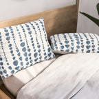 Shibori Minimalist Rain - Indigo Blue Tie Dye Scandi Style Pillow Sham Gallery Image 2